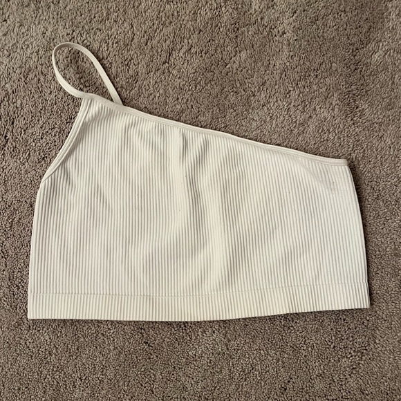 One shoulder white crop top - Picture 1 of 1